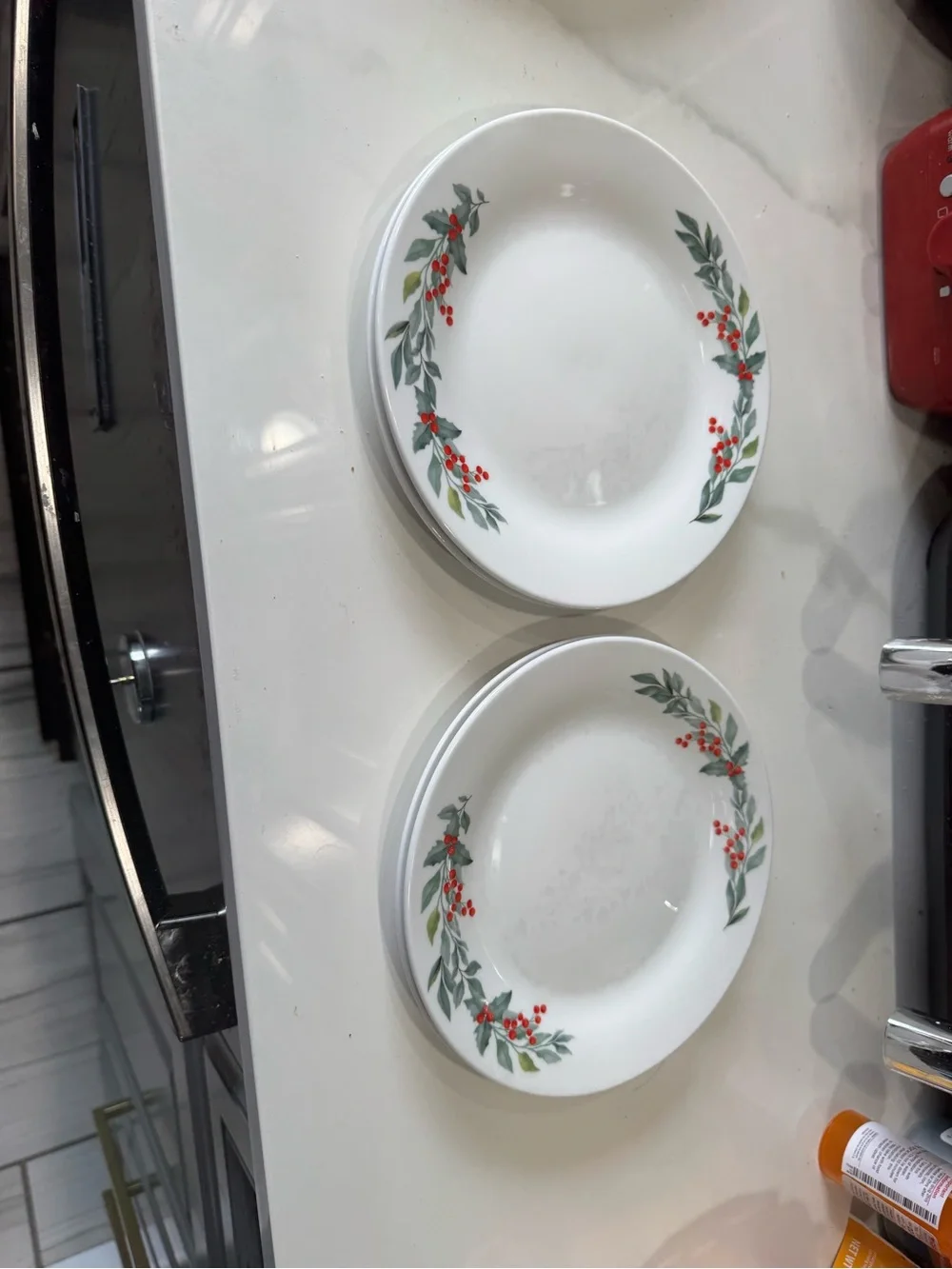 Festive Red Berry Porcelain Dinner Bowl
